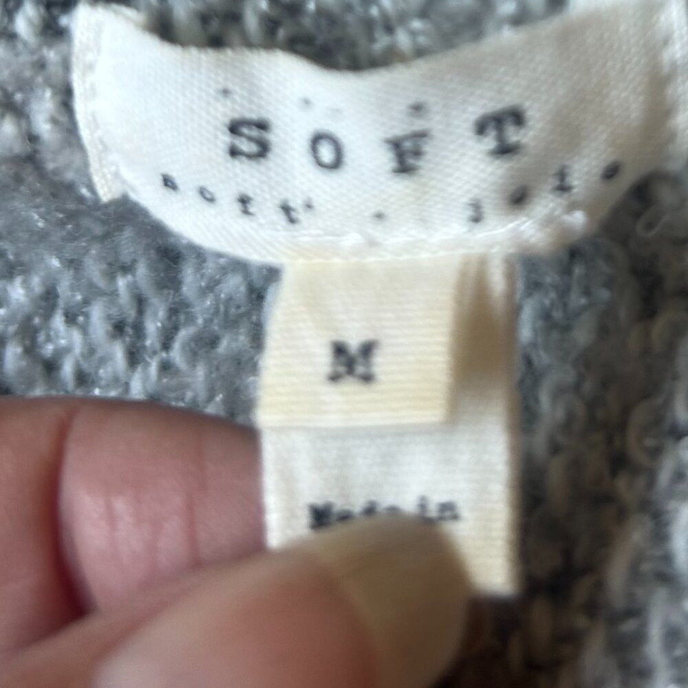 SOFT Grey Bouclé Knit Cocoon Cardigan | Size M - Picture 3 of 3